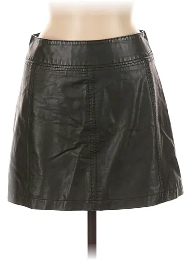 Pre-owned Free People Faux Leather Skirt In Green