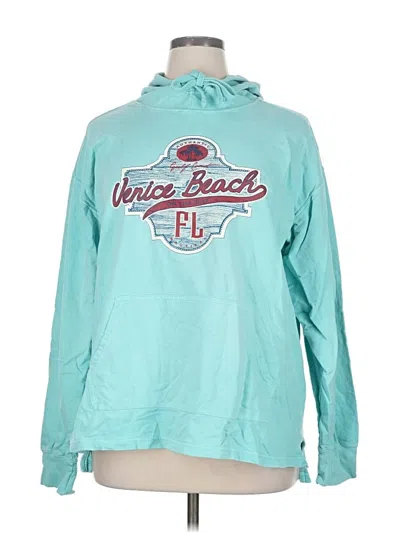 Pre-owned Comfort Colors Pullover Hoodie In Blue