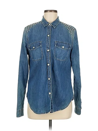 Pre-owned Gap Long Sleeve Button Down Shirt In Blue