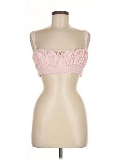 Pre-owned Oh Polly Sleeveless Top Pink Sweetheart Neckline Tops