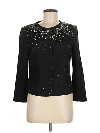 Pre-owned St John Cardigan Sweater In Black