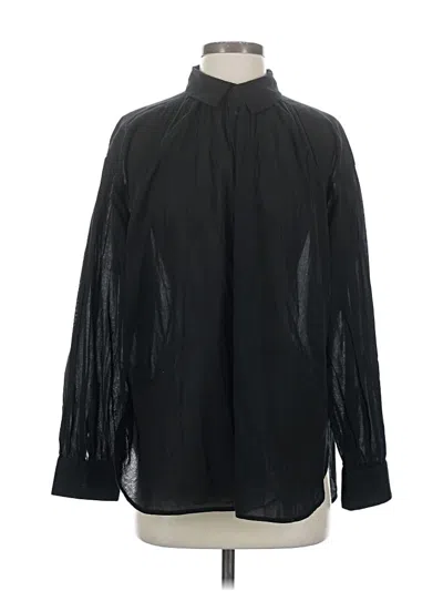 Pre-owned Nili Lotan Long Sleeve Blouse In Black