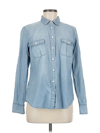 Pre-owned J.crew Factory Store Long Sleeve Button Down Shirt In Blue