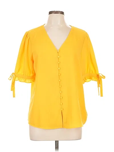 Pre-owned Cece 3/4 Sleeve T-shirt In Yellow
