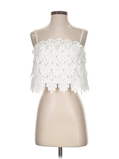 Pre-owned Elliatt Sleeveless Blouse In White