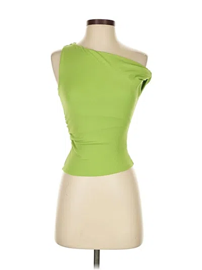 Pre-owned Zara Tank Top Green One Shoulder Neckline Tops