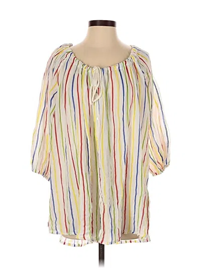 Pre-owned Vitamin A 3/4 Sleeve Blouse In White