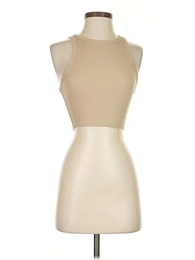 Pre-owned Zara Tank Top Tan Halter Neckline Tops In Brown