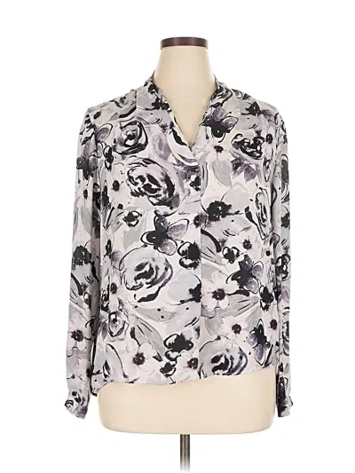 Pre-owned Rose + Olive Long Sleeve Blouse In Silver