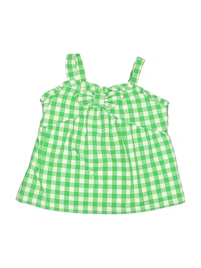 Pre-owned Janie And Jack Kids' Tank Top Green Ruffles Neckline Tops
