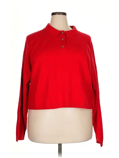 Pre-owned Gap Long Sleeve Polo Shirt In Red