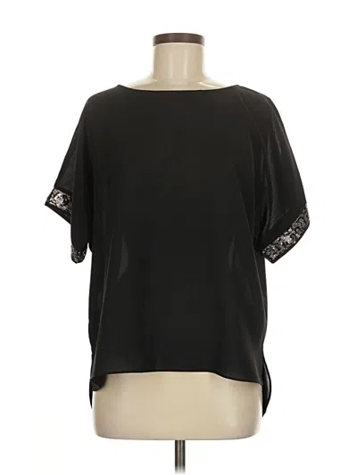 Pre-owned She + Sky Short Sleeve Blouse In Black