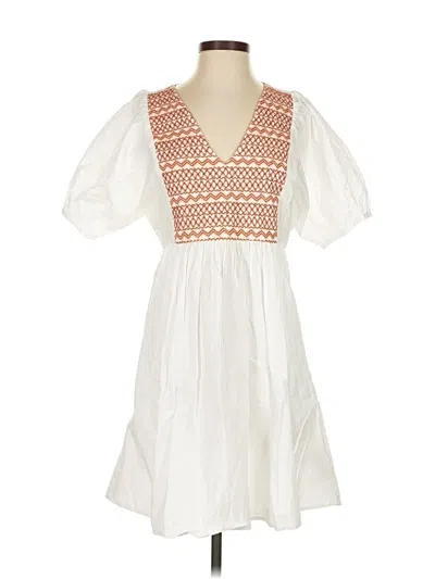 Madewell Short Sleeve Top White Plunge Neckline Tops In White