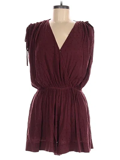 Pre-owned Easel Romper In Burgundy