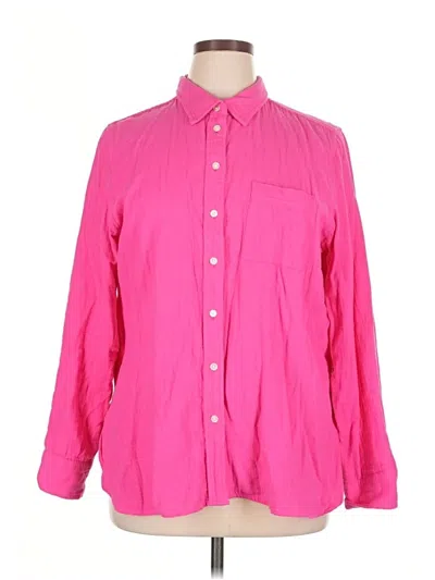 Pre-owned J.crew Factory Store Long Sleeve Button Down Shirt In Pink