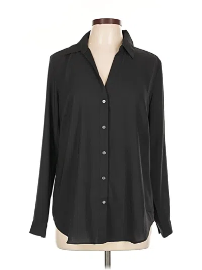 Pre-owned Ann Taylor Long Sleeve Blouse In Black