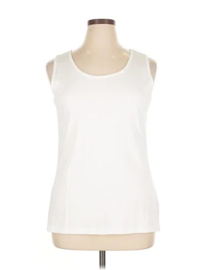 Pre-owned Lands' End Sleeveless T-shirt In White