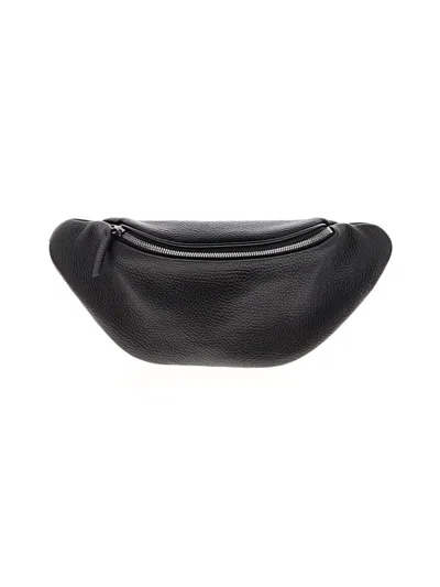 Pre-owned Eileen Fisher Leather Belt Bag In Black