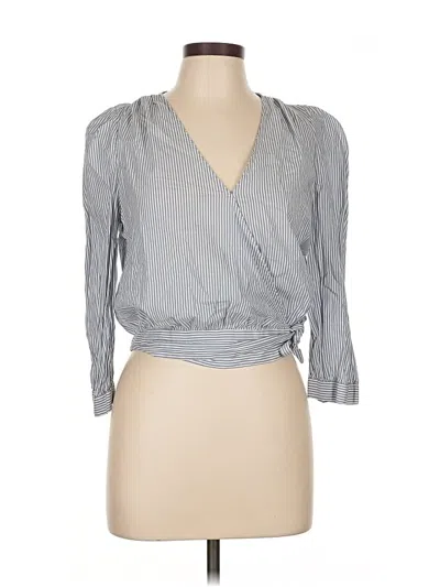 Pre-owned Madewell 3/4 Sleeve Blouse In Gray