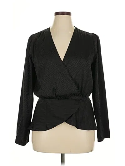 Pre-owned Aqua Long Sleeve Blouse In Black