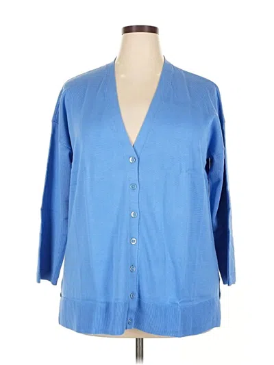 Pre-owned Talbots Cardigan Sweater In Blue