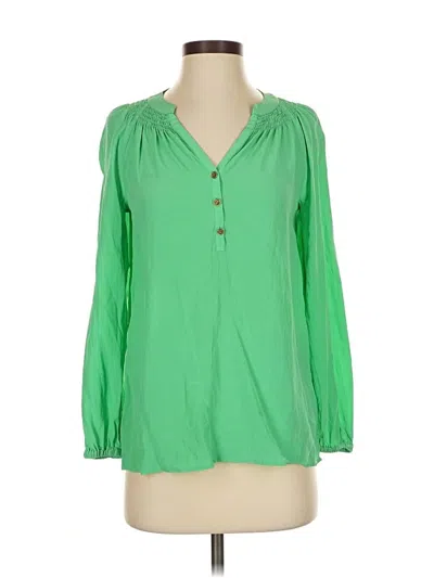 Pre-owned Lilly Pulitzer Long Sleeve Henley Shirt In Green