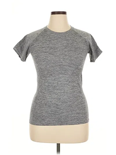 Pre-owned Ryka Short Sleeve Top Gray Mock Neckline Tops