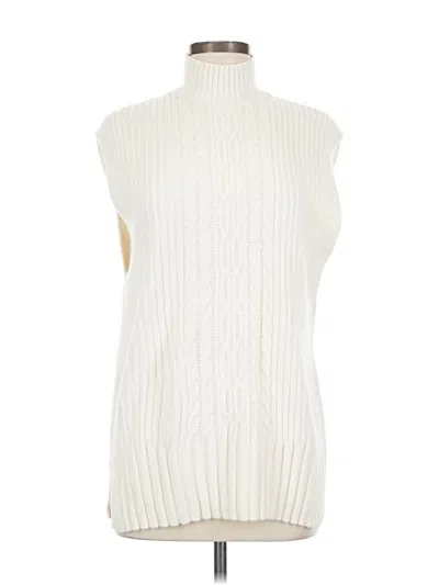 Pre-owned Ann Taylor Loft Sweater Vest In White