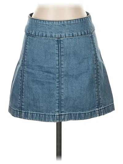 Pre-owned Free People Denim Skirt In Blue