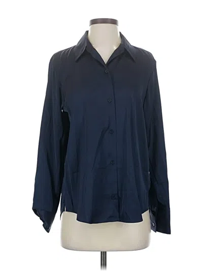 Abercrombie & Fitch Long Sleeve Blouse In Blue