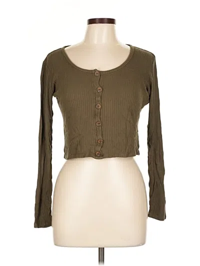 Pre-owned Garage Long Sleeve Top Brown Sweetheart Neckline Tops
