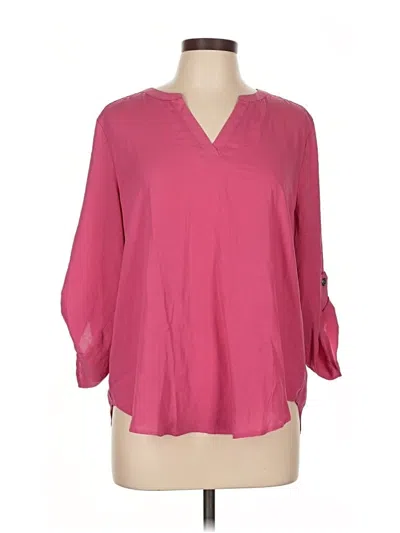 Pre-owned Maurices 3/4 Sleeve T-shirt In Pink