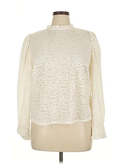 Pre-owned Treasure & Bond Long Sleeve Blouse In White