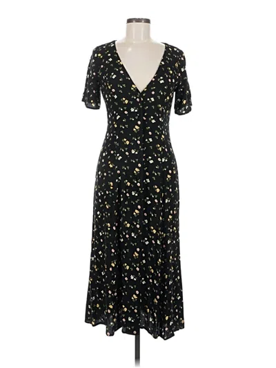 Pre-owned Reformation Short Sleeve Top Black Sweetheart Neckline Tops