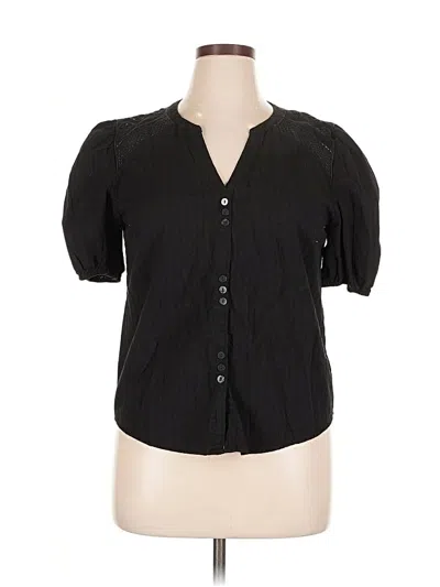 Pre-owned Sanctuary Short Sleeve Blouse In Black