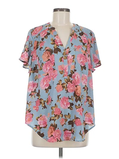 Pre-owned Torrid Short Sleeve Blouse In Blue