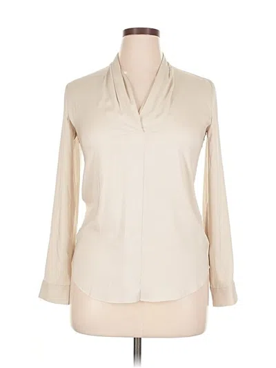 Pre-owned Ann Taylor Long Sleeve Blouse In White