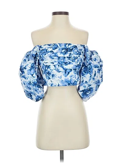 Pre-owned Abercrombie & Fitch Short Sleeve Blouse In Blue