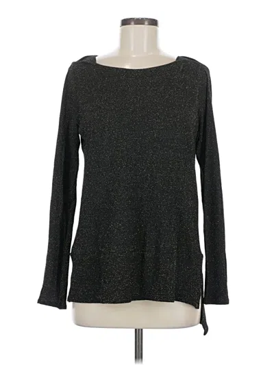 Pre-owned Ella Moss Long Sleeve T-shirt In Gray