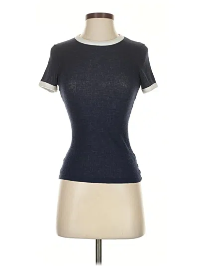 Pre-owned Out From Under Short Sleeve Turtleneck In Blue