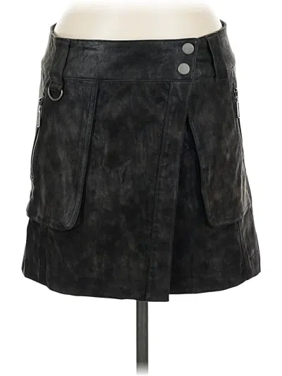 Pre-owned Free People Faux Leather Skirt In Black