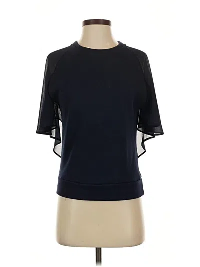 Pre-owned Greylin Short Sleeve Top Black Mock Neckline Tops