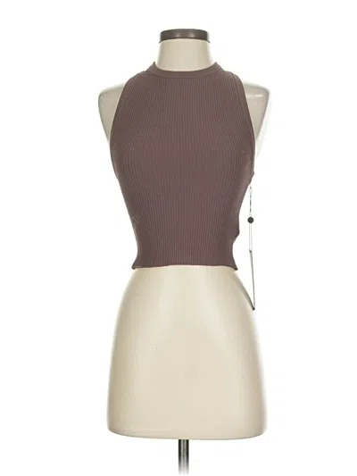 Pre-owned Cuts Tank Top Brown Halter Neckline Tops
