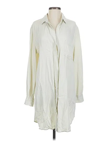 Pre-owned Easel 3/4 Sleeve Button Down Shirt In White