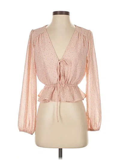 Pre-owned Le Lis Long Sleeve Blouse In Pink