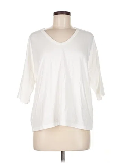 Pre-owned Barefoot Dreams 3/4 Sleeve T-shirt In White