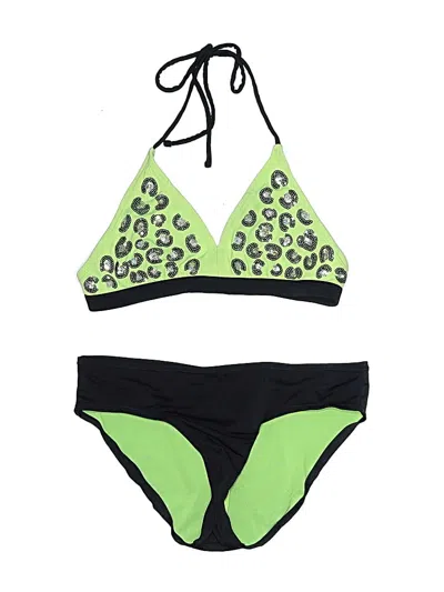Pre-owned Justice Kids' Two Piece Swimsuit In Green