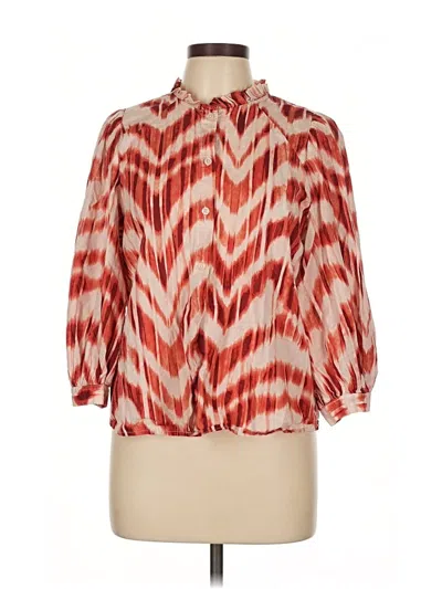 Pre-owned Banana Republic Factory Store 3/4 Sleeve Blouse In Red