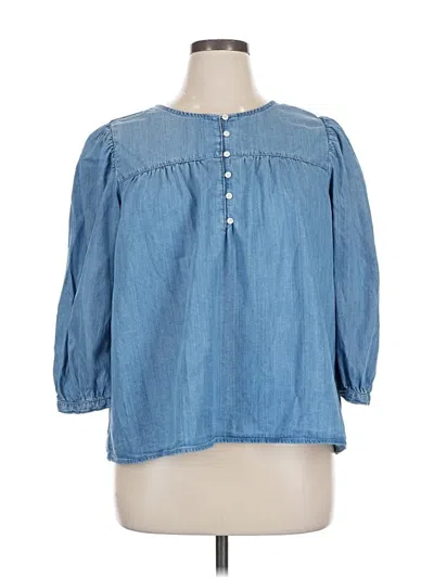 Pre-owned Levi's 3/4 Sleeve Blouse In Blue