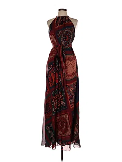 Pre-owned Hale Bob Cocktail Dress In Burgundy